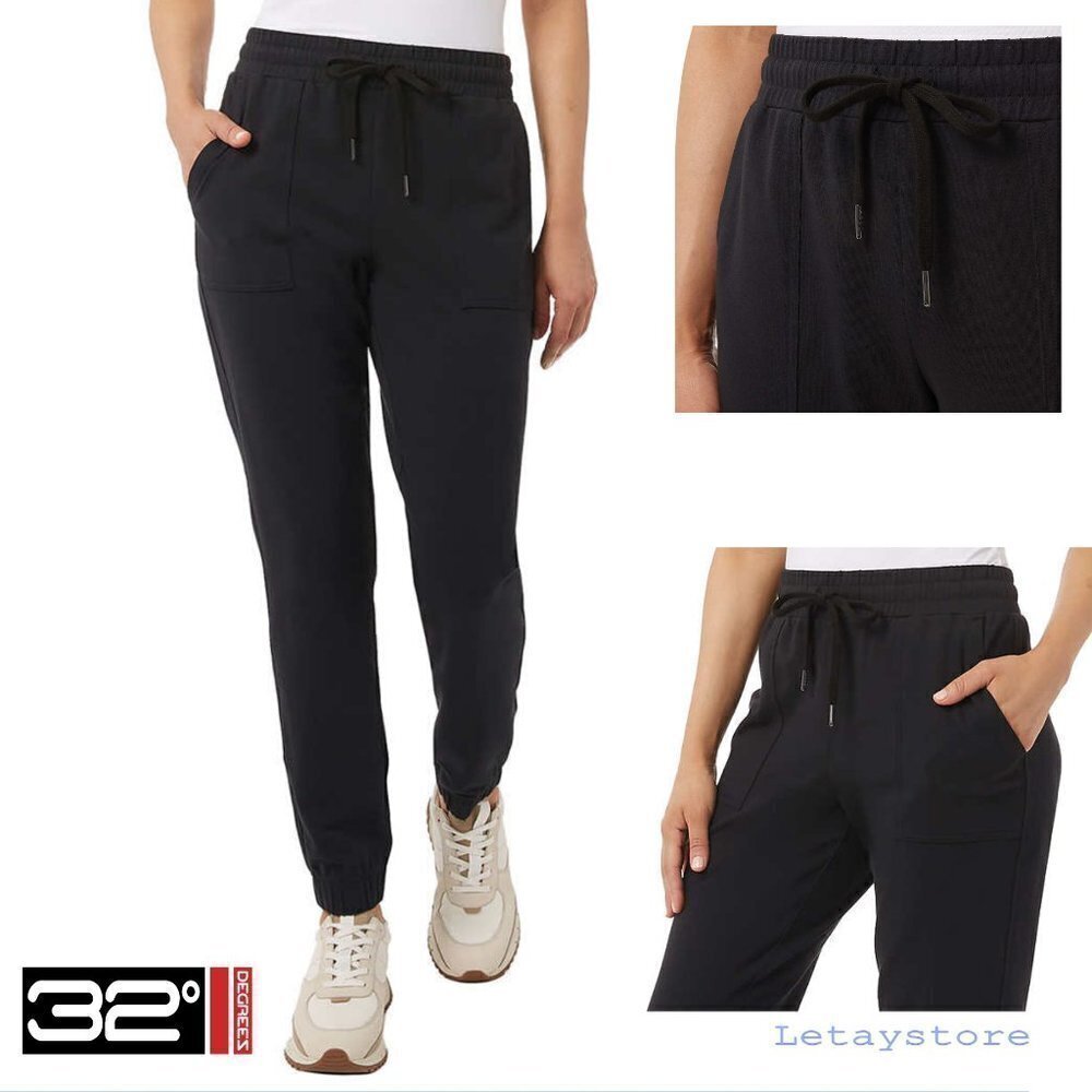 NWT 32 Degrees PLUS Soft Stretch Cotton Twill Active Pants Joggers